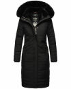 Navahoo Fahmiyaa Damen lange Winterjacke Mantel gesteppt B850 Schwarz-Gr.XS