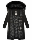 Navahoo Fahmiyaa Damen lange Winterjacke Mantel gesteppt B850 Schwarz-Gr.XS