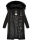 Navahoo Fahmiyaa Damen lange Winterjacke Mantel gesteppt B850 Schwarz-Gr.XS