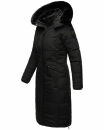 Navahoo Fahmiyaa Damen lange Winterjacke Mantel gesteppt B850 Schwarz-Gr.S