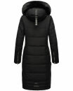 Navahoo Fahmiyaa Damen lange Winterjacke Mantel gesteppt B850 Schwarz-Gr.S