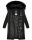 Navahoo Fahmiyaa Damen lange Winterjacke Mantel gesteppt B850 Schwarz-Gr.S
