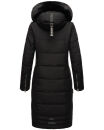 Navahoo Fahmiyaa Damen lange Winterjacke Mantel gesteppt B850 Schwarz-Gr.M