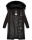Navahoo Fahmiyaa Damen lange Winterjacke Mantel gesteppt B850 Schwarz-Gr.M