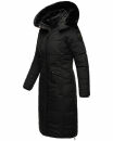 Navahoo Fahmiyaa Damen lange Winterjacke Mantel gesteppt B850 Schwarz-Gr.L