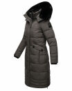 Navahoo Fahmiyaa Damen lange Winterjacke Mantel gesteppt B850 Anthrazit-Gr.XS