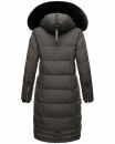 Navahoo Fahmiyaa Damen lange Winterjacke Mantel gesteppt B850 Anthrazit-Gr.XS