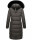Navahoo Fahmiyaa Damen lange Winterjacke Mantel gesteppt B850 Anthrazit-Gr.XS