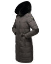 Navahoo Fahmiyaa Damen lange Winterjacke Mantel gesteppt B850 Anthrazit-Gr.S