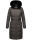 Navahoo Fahmiyaa Damen lange Winterjacke Mantel gesteppt B850 Anthrazit-Gr.S