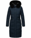 Navahoo Fahmiyaa Damen lange Winterjacke Mantel gesteppt B850 Navy-Gr.XS