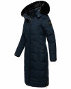 Navahoo Fahmiyaa Damen lange Winterjacke Mantel gesteppt B850 Navy-Gr.XS