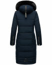 Navahoo Fahmiyaa Damen lange Winterjacke Mantel gesteppt B850 Navy-Gr.XS