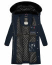 Navahoo Fahmiyaa Damen lange Winterjacke Mantel gesteppt B850 Navy-Gr.S