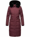 Navahoo Fahmiyaa Damen lange Winterjacke Mantel gesteppt B850 Weinrot-Gr.XS