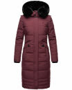 Navahoo Fahmiyaa Damen lange Winterjacke Mantel gesteppt B850 Weinrot-Gr.S