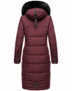 Navahoo Fahmiyaa Damen lange Winterjacke Mantel gesteppt B850 Weinrot-Gr.S