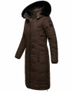 Navahoo Fahmiyaa Damen lange Winterjacke Mantel gesteppt B850 Schoko-Gr.XS