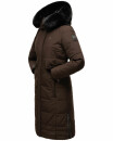 Navahoo Fahmiyaa Damen lange Winterjacke Mantel gesteppt B850 Schoko-Gr.XS