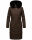 Navahoo Fahmiyaa Damen lange Winterjacke Mantel gesteppt B850 Schoko-Gr.XS