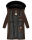 Navahoo Fahmiyaa Damen lange Winterjacke Mantel gesteppt B850 Schoko-Gr.XS