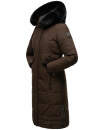Navahoo Fahmiyaa Damen lange Winterjacke Mantel gesteppt B850 Schoko-Gr.L