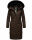 Navahoo Fahmiyaa Damen lange Winterjacke Mantel gesteppt B850 Schoko-Gr.L