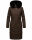 Navahoo Fahmiyaa Damen lange Winterjacke Mantel gesteppt B850 Schoko-Gr.L