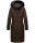 Navahoo Fahmiyaa Damen lange Winterjacke Mantel gesteppt B850 Schoko-Gr.L