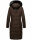 Navahoo Fahmiyaa Damen lange Winterjacke Mantel gesteppt B850 Schoko-Gr.L