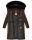 Navahoo Fahmiyaa Damen lange Winterjacke Mantel gesteppt B850 Schoko-Gr.L