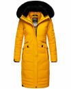 Navahoo Fahmiyaa Damen lange Winterjacke Mantel gesteppt B850 Gelb-Gr.XS