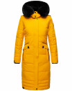 Navahoo Fahmiyaa Damen lange Winterjacke Mantel gesteppt B850 Gelb-Gr.XS