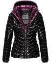 Winter Stepp Jacke Steppjacke mit Kapuze glänzend...