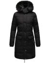 Navahoo Cosimaa Damen Winterjacke lang Kapuze Teddyfell inkl. Regenschirm B854 Schwarz-Gr.XS