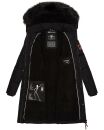 Navahoo Cosimaa Damen Winterjacke lang Kapuze Teddyfell inkl. Regenschirm B854 Schwarz-Gr.XS