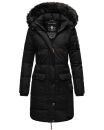 Navahoo Cosimaa Damen Winterjacke lang Kapuze Teddyfell inkl. Regenschirm B854 Schwarz-Gr.XL