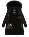Navahoo Cosimaa Damen Winterjacke lang Kapuze Teddyfell inkl. Regenschirm B854 Schwarz-Gr.XL