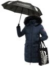 Navahoo Cosimaa Damen Winterjacke lang Kapuze Teddyfell inkl. Regenschirm B854 Navy-Gr.XL