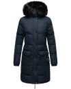 Navahoo Cosimaa Damen Winterjacke lang Kapuze Teddyfell inkl. Regenschirm B854 Navy-Gr.XL