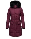 Navahoo Cosimaa Damen Winterjacke lang Kapuze Teddyfell inkl. Regenschirm B854 Weinrot-Gr.XS