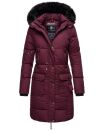 Navahoo Cosimaa Damen Winterjacke lang Kapuze Teddyfell inkl. Regenschirm B854 Weinrot-Gr.XL