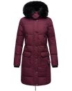Navahoo Cosimaa Damen Winterjacke lang Kapuze Teddyfell inkl. Regenschirm B854 Weinrot-Gr.XL