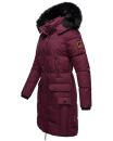 Navahoo Cosimaa Damen Winterjacke lang Kapuze Teddyfell inkl. Regenschirm B854 Weinrot-Gr.XL