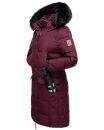 Navahoo Cosimaa Damen Winterjacke lang Kapuze Teddyfell inkl. Regenschirm B854 Weinrot-Gr.XL