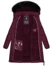 Navahoo Cosimaa Damen Winterjacke lang Kapuze Teddyfell inkl. Regenschirm B854 Weinrot-Gr.XL