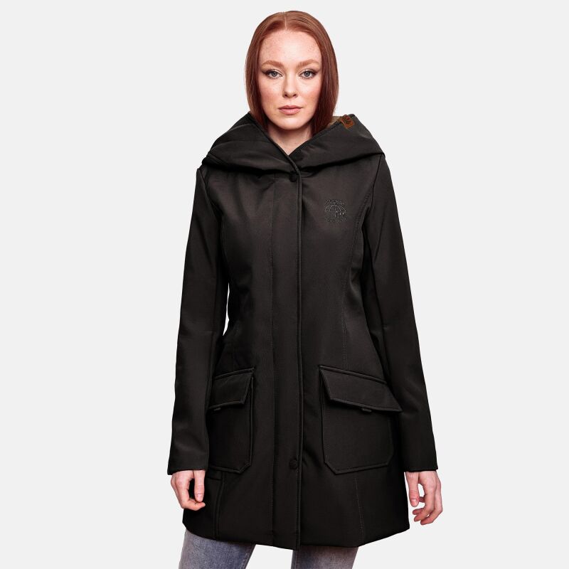 Marikoo Mayleen Damen Softshell Jacke mit Kapuze B856 Schwarz-Gr.S