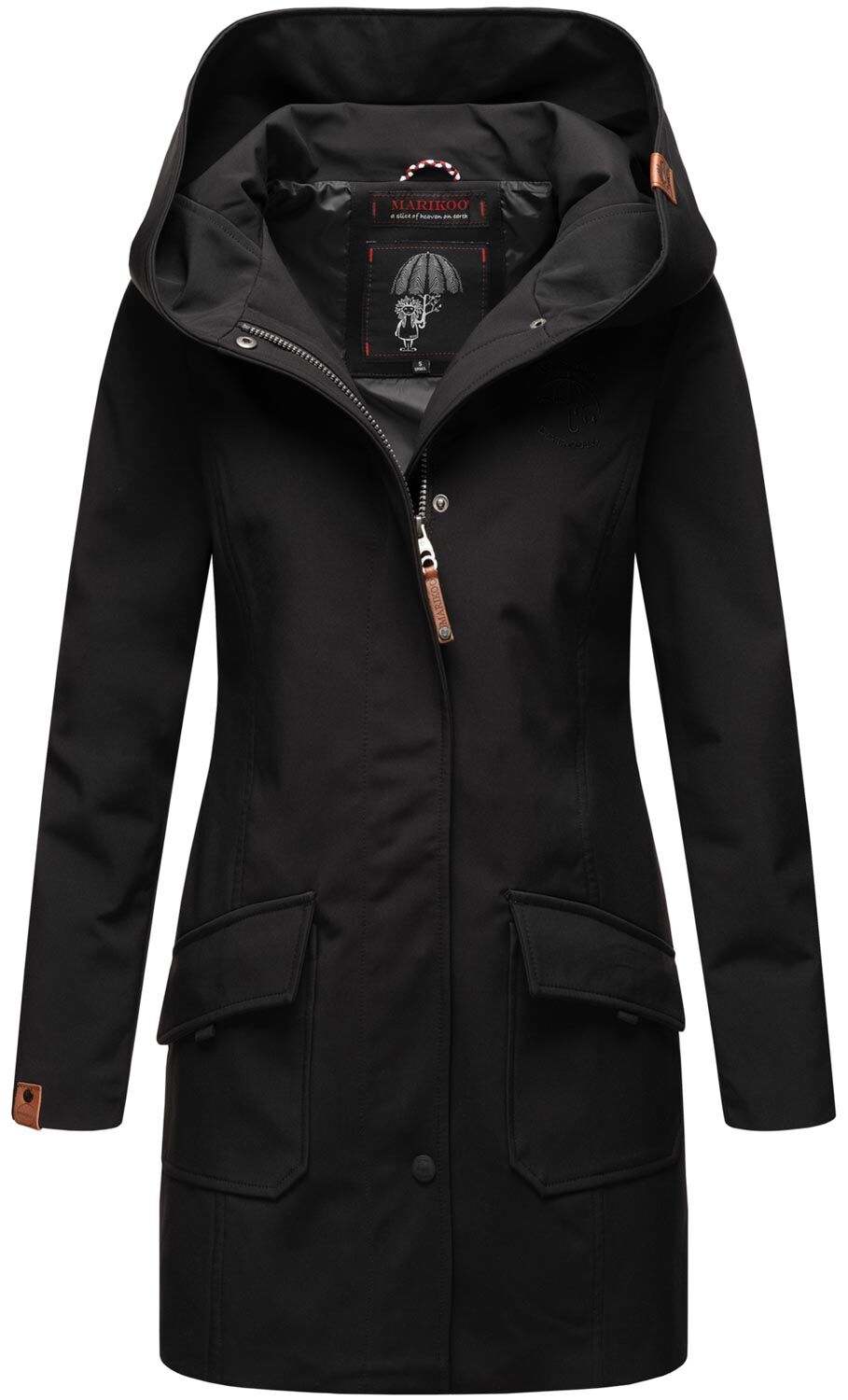 Kapuze Marikoo Mayleen 79,90 - B856 € Jacke Schwarz-Gr.M Softshell mit Damen ,