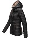 Marikoo Asraa Damen Steppjacke mit Kapuze gesteppt Übergangsjacke B857 Schwarz-Gr.L