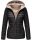 Marikoo Asraa Damen Steppjacke mit Kapuze gesteppt Übergangsjacke B857 Schwarz-Gr.XXXL